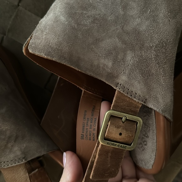 Kork ease grey leather sling back Janelle block heel clog mule women’s size 9 - Picture 6 of 6